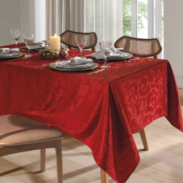 Toalha de Mesa Retangular Dohler Requinte II TJ-6205 6 Lugares 1,40m x 2,10m