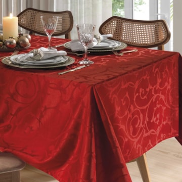 Toalha de Mesa Retangular Dohler Requinte II TJ-6205 6 Lugares 1,40m x 2,10m