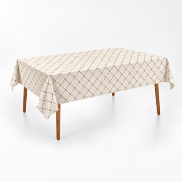 Toalha de Mesa Retangular Estampa Digital Guirlanda de Natal 6 Lugares 1,40m x 2,10m
