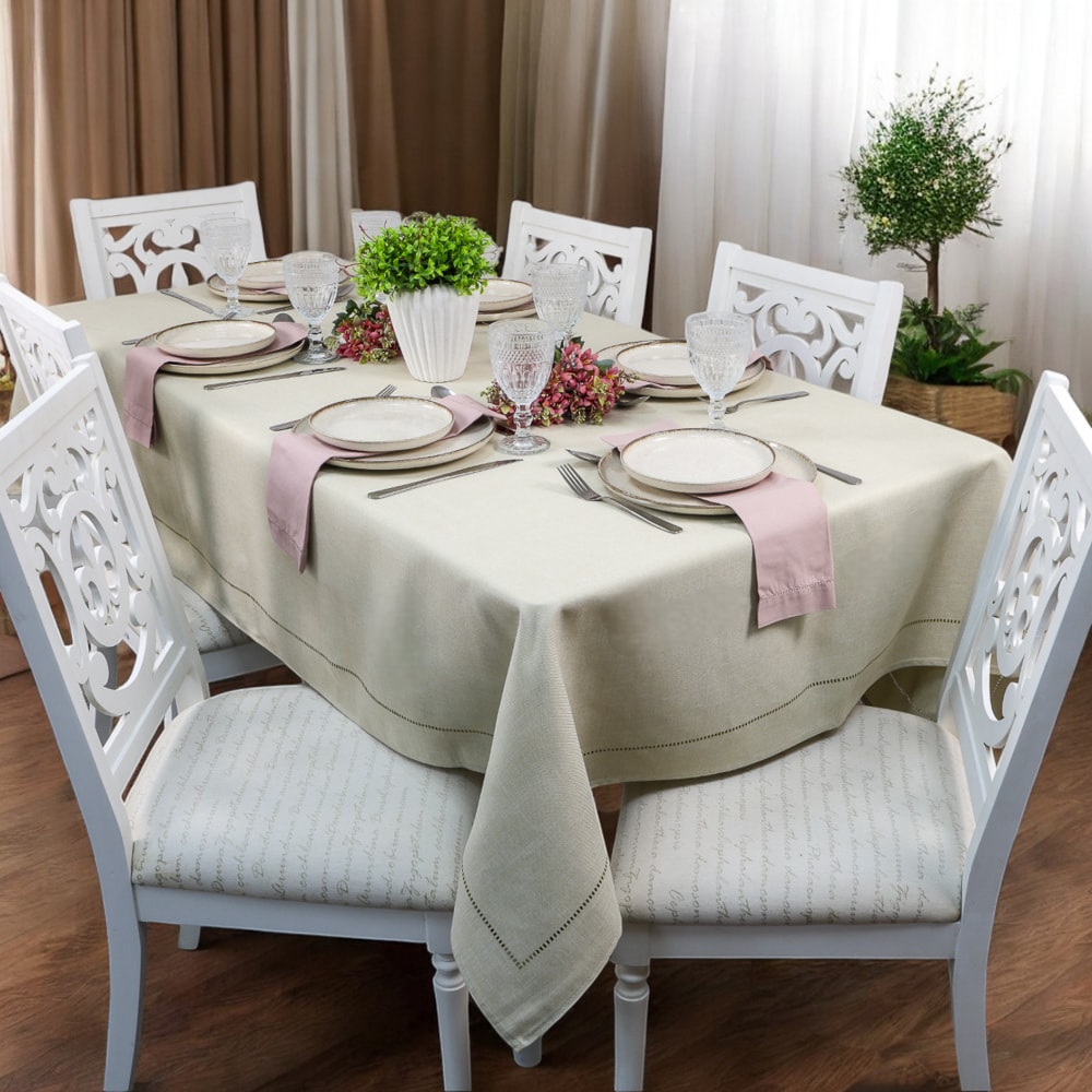 Toalha de Mesa Retangular Glamour Linen 8 Lugares 1,60m x 2,60m