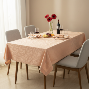Toalha de Mesa Retangular Karsten Jacquard Celebra Easy Wash Victória 6 Lugares 1,65m x 2,20m