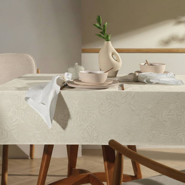 Toalha de Mesa Retangular Karsten Jacquard Essencia 6 Lugares 1,40m x 2,10m