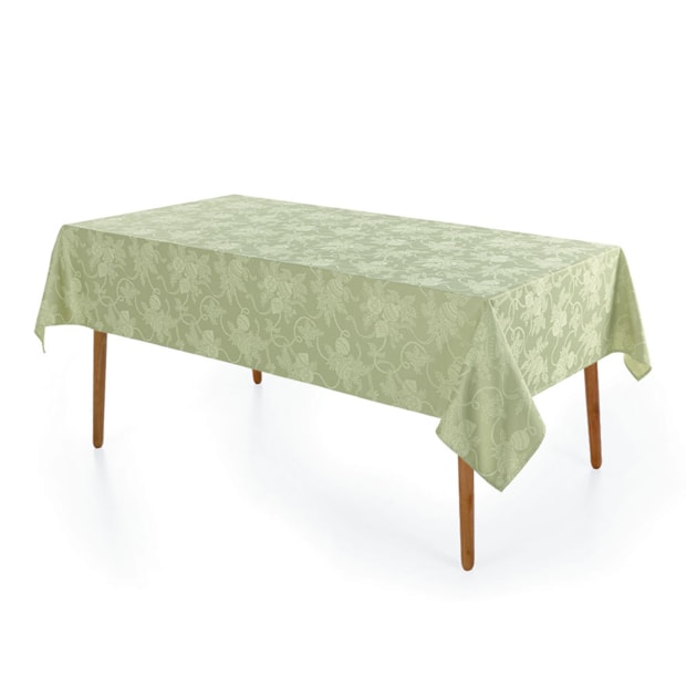 Toalha de Mesa Retangular Karsten Jacquard Fitas de Natal 8 Lugares 1,40m x 2,50m