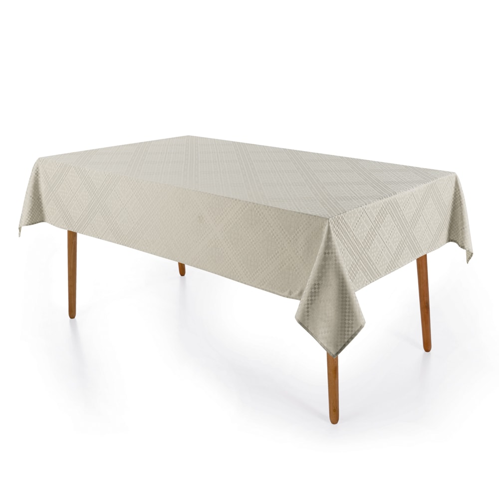 Toalha de Mesa Retangular Karsten Jacquard Sempre Limpa Beamon 6 Lugares 1,60m x 2,20m