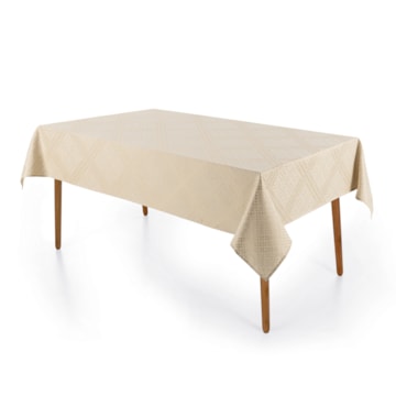 Toalha de Mesa Retangular Karsten Jacquard Sempre Limpa Beamon 6 Lugares 1,60m x 2,20m
