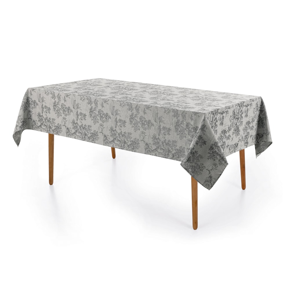 Toalha de Mesa Retangular Karsten Jacquard Sempre Limpa Grazia 6 Lugares 1,60m x 2,20m