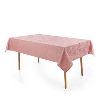 Toalha de Mesa Retangular Karsten Jacquard Sempre Limpa Lótus 6 Lugares 1,60m x 2,20m