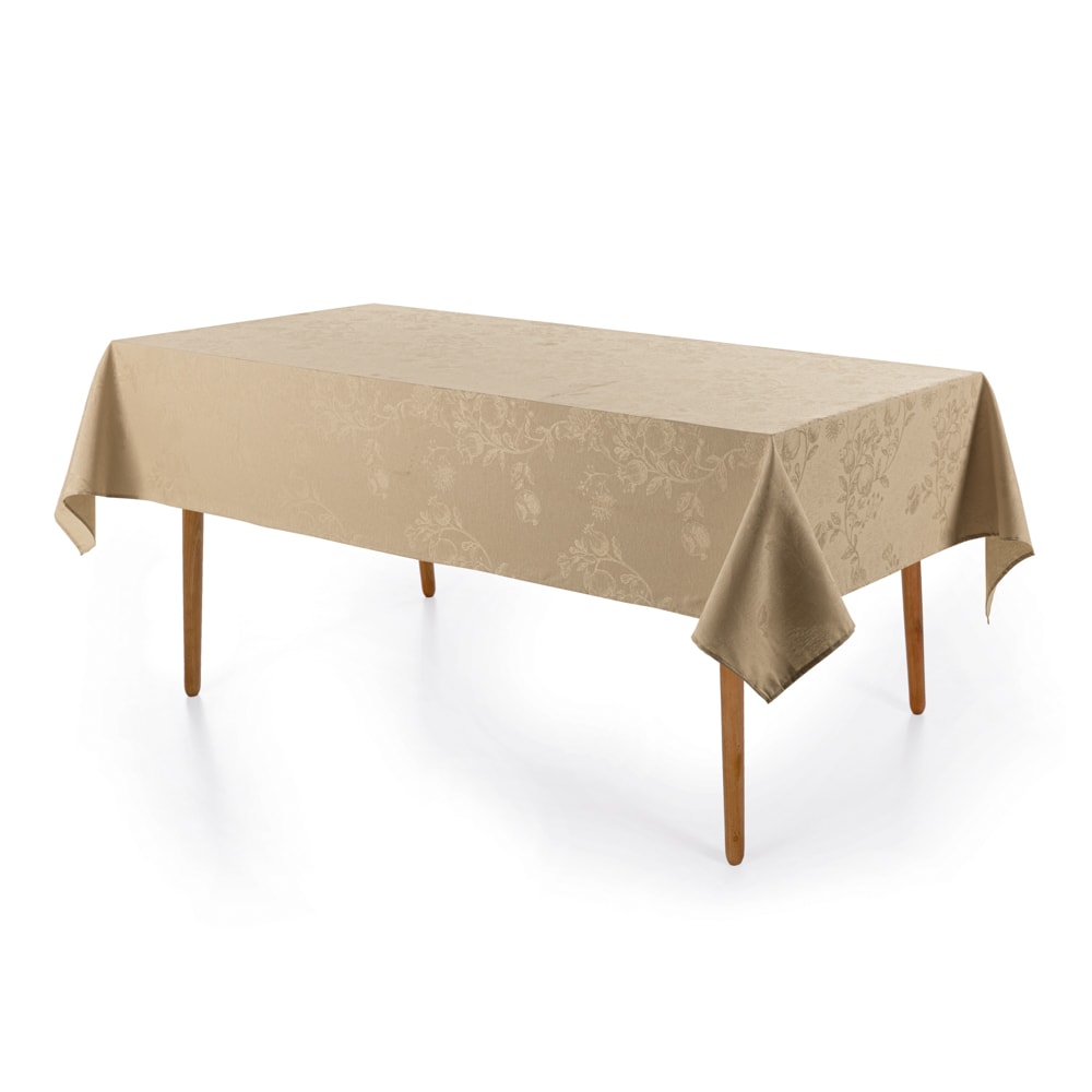 Toalha de Mesa Retangular Karsten Jacquard Sempre Limpa Roman 12 Lugares 1,60m x 3,20m