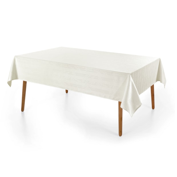 Toalha de Mesa Retangular Karsten Jacquard Sempre Limpa Serena 6 Lugares 1,60m x 2,20m