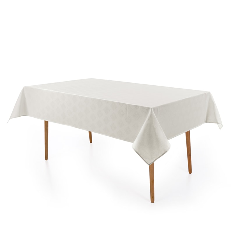 Toalha de Mesa Retangular Karsten Jacquard Sempre Limpa Zattar 6 Lugar