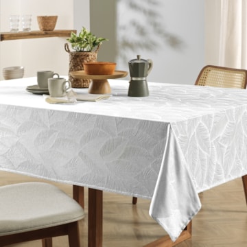 Toalha de Mesa Retangular Karsten Jacquard Tilia 6 Lugares 1,40m x 2,10m