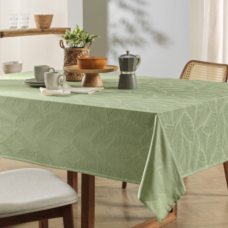 Toalha de Mesa Retangular Karsten Jacquard Tilia 8 Lugares 1,40m x 2,5