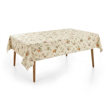 Toalha de Mesa Retangular Natal Estampa Digital Bosque Natalino 6 Lugares 1,40m x 2,10m