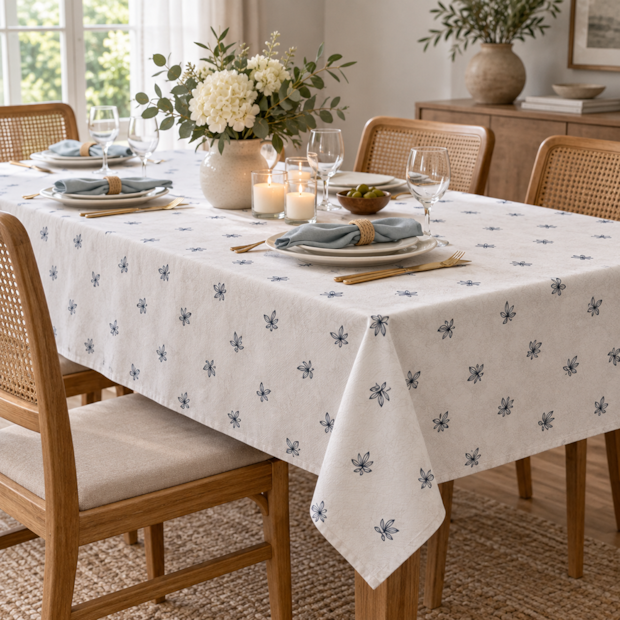 Toalha de Mesa Retangular Nativa Floral 6 Lugares 1,40m x 2,10m