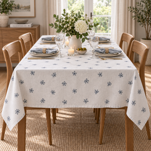 Toalha de Mesa Retangular Nativa Floral 6 Lugares 1,40m x 2,10m