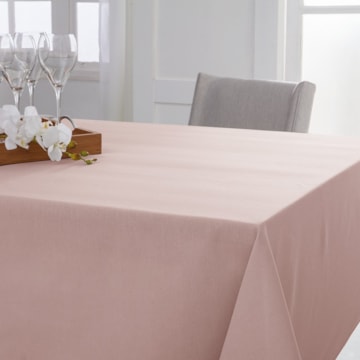 Toalha de Mesa Retangular Naturalle Limpeza Prática Mesa Lisa Rosé 8 lugares 1,60m x 2,50m