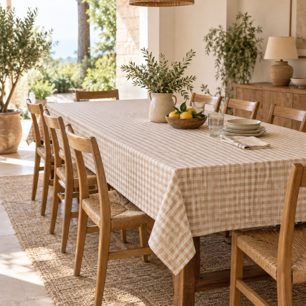 Toalha de Mesa Retangular Picnic Xadrez 10 Lugares 1,40m x 3,00m