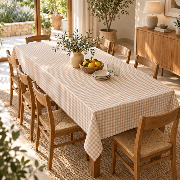 Toalha de Mesa Retangular Picnic Xadrez 10 Lugares 1,40m x 3,00m