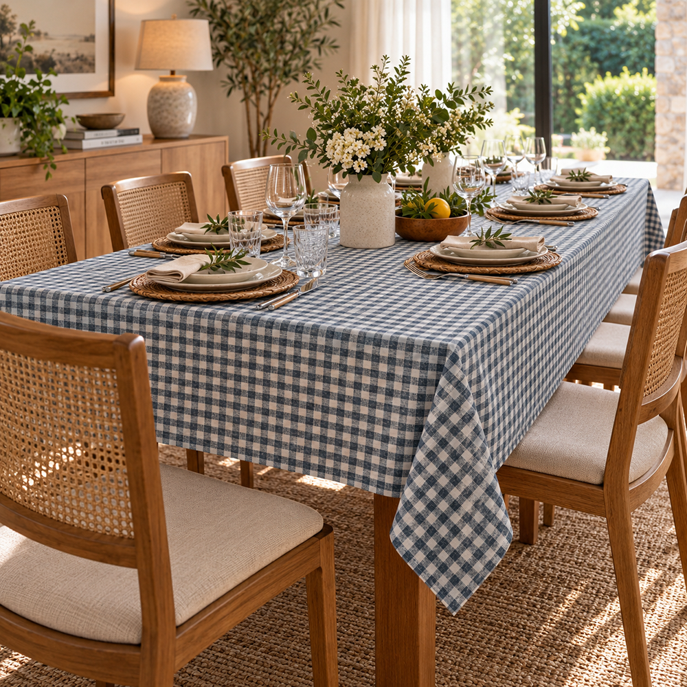 Toalha de Mesa Retangular Picnic Xadrez 12 Lugares 1,40m x 3,50m
