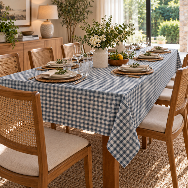 Toalha de Mesa Retangular Picnic Xadrez 12 Lugares 1,40m x 3,50m