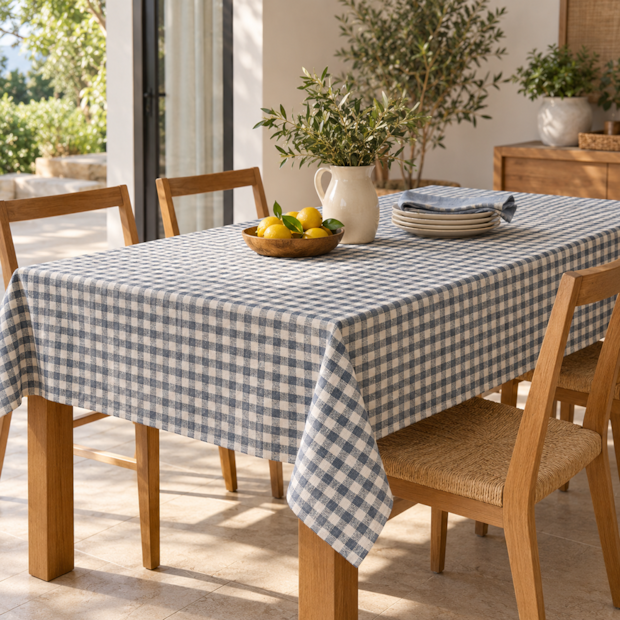 Toalha de Mesa Retangular Picnic Xadrez 6 Lugares 1,40m x 2,10m