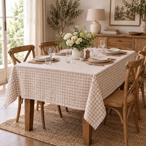 Toalha de Mesa Retangular Picnic Xadrez 8 Lugares 1,40m x 2,70m