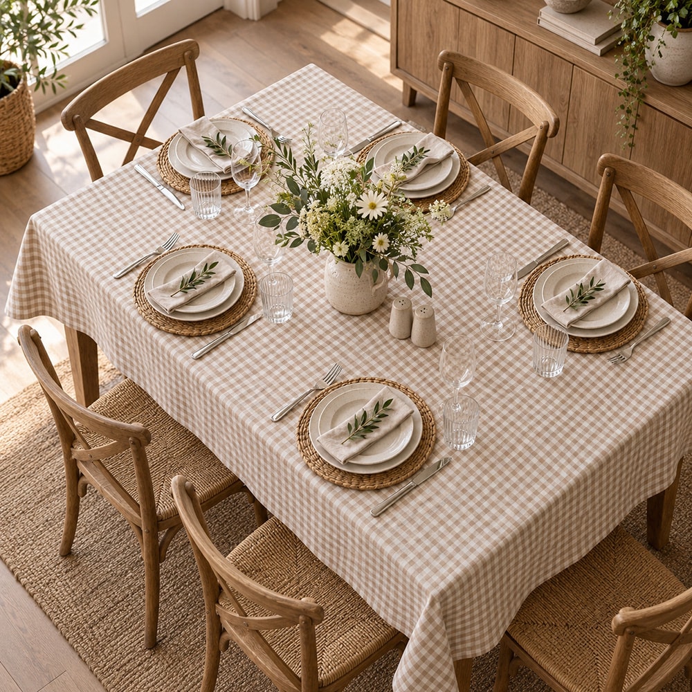 Toalha de Mesa Retangular Picnic Xadrez 8 Lugares 1,40m x 2,70m