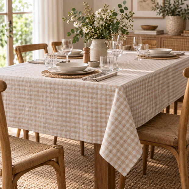 Toalha de Mesa Retangular Picnic Xadrez 8 Lugares 1,40m x 2,70m