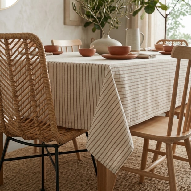 Toalha de Mesa Retangular Riviera Listra 12 Lugares 1,40m x 3,50m