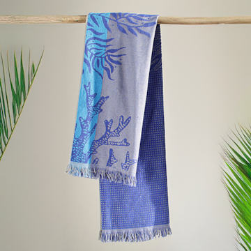 Toalha de Praia Buddemeyer Luxus Costa Serena 100% Algodão c/ Franjas 90cm x 1,80m