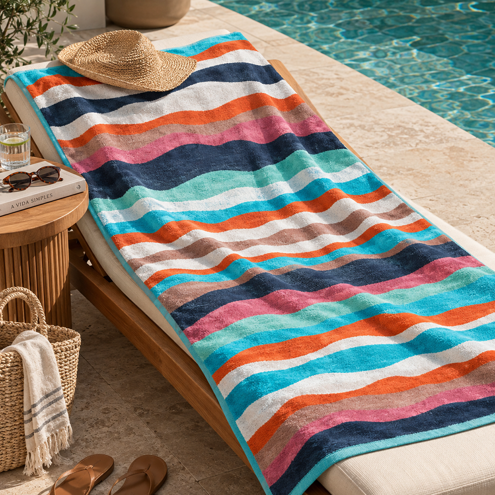 Toalha de Praia Buddemeyer Luxus Dune Aveludada 100% Algodão 1,00m x 1,80m - Gramatura: 450g/m²