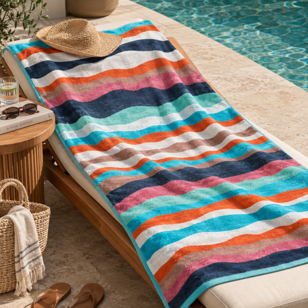 Toalha de Praia Buddemeyer Luxus Dune Aveludada 100% Algodão 1,00m x 1,80m - Gramatura: 450g/m²