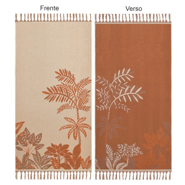 Toalha de Praia Buddemeyer Luxus Oasis 100% Algodão c/ Franjas em Macramê 90cm x 1,80m