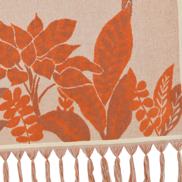 Toalha de Praia Buddemeyer Luxus Oasis 100% Algodão c/ Franjas em Macramê 90cm x 1,80m