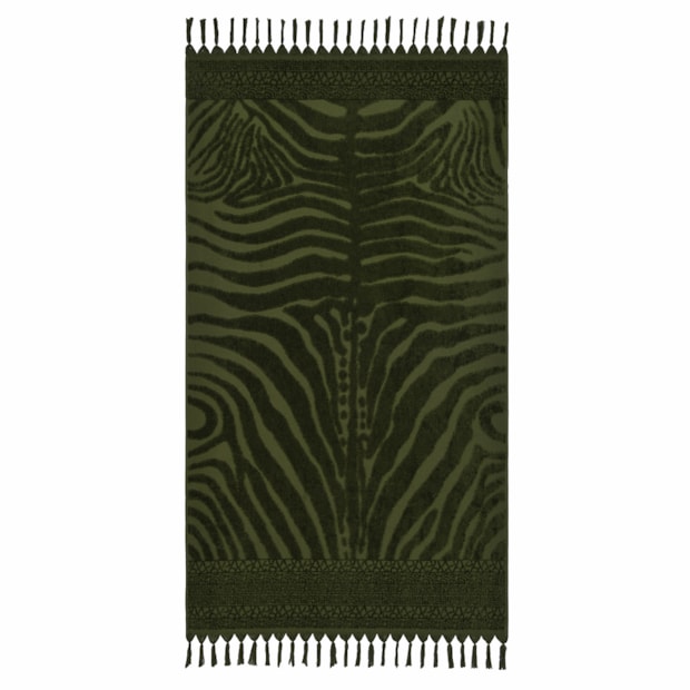 Toalha de Praia Buddemeyer Luxus Savana 100% Algodão c/ Franjas em Macramê 1,00m x 1,80m