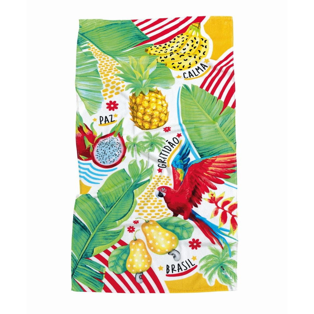 Toalha de Praia Dohler Aveludada Brasilidade 100% Algodão - Gramatura: 320g/m²