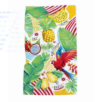 Toalha de Praia Dohler Aveludada Brasilidade 100% Algodão - Gramatura: 320g/m²