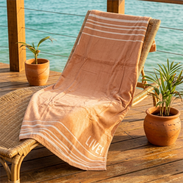 Toalha de Praia Dohler Aveludada Live 100% Algodão - Gramatura: 320g/m²