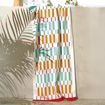 Toalha de Praia Dohler Color Mix Aveludada 100% Algodão - Gramatura: 320g/m²