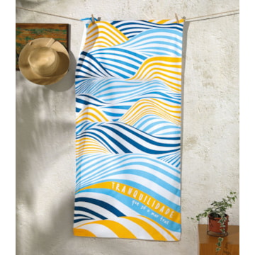 Toalha de Praia Dohler Maldivas Aveludada 100% Algodão - Gramatura: 320 g/m²