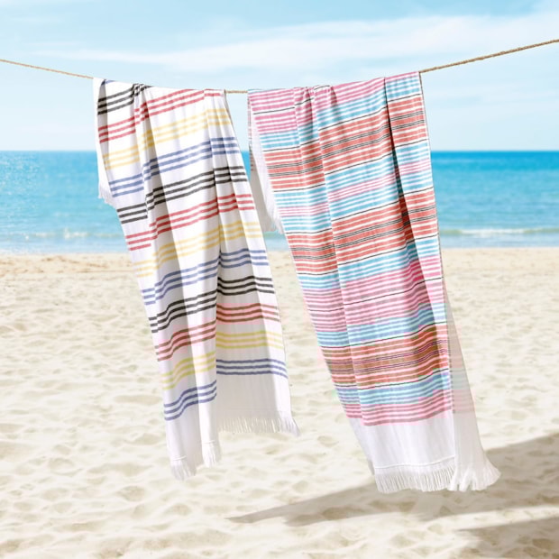 Toalha de Praia Dohler Solaris Fio Tinto c/ Franja 100% Algodão - Gramatura: 340 g/m²