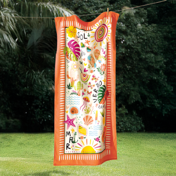 Toalha de Praia Dohler Summer Aveludada 100% Algodão - Gramatura: 320g/m²