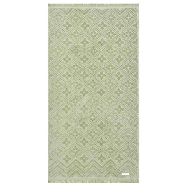 Toalha de Rosto Buddemeyer Anis Jacquard Aveludada 100% Algodão c/ Franjas - Gramatura: 420g/m²