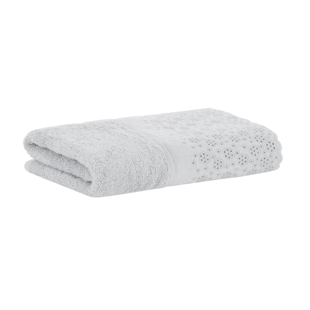 Toalha de Rosto Buddemeyer Lovely 100% Algodão c/ Renda Bordada - Gramatura: 450g/m²