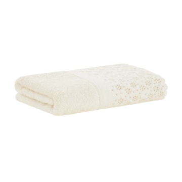 Toalha de Rosto Buddemeyer Lovely 100% Algodão c/ Renda Bordada - Gramatura: 450g/m²