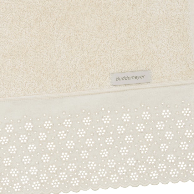 Toalha de Rosto Buddemeyer Lovely 100% Algodão c/ Renda Bordada - Gramatura: 450g/m²