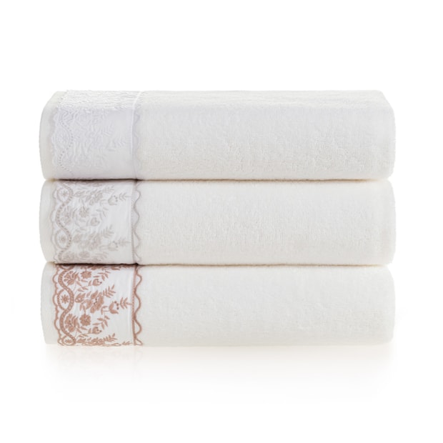 Toalha de Rosto Karsten Antônia Bordada SoftMax 100% Algodão - Gramatura: 520 g/m²