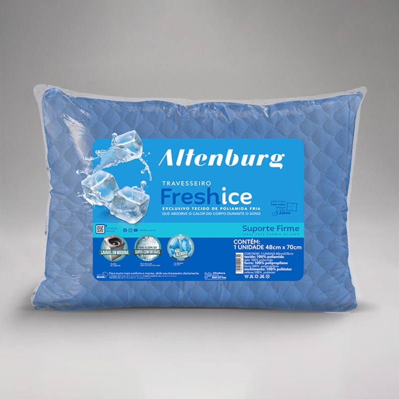 Travesseiro Altenburg Fresh Ice Suporte Firme 48cm x 70cm (1 Peça)