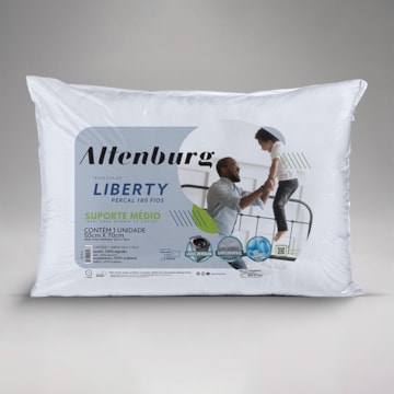 Travesseiro Altenburg Liberty 100% Algodão Percal 180 fios Suporte Médio 50cm x 70cm (1 Peça)