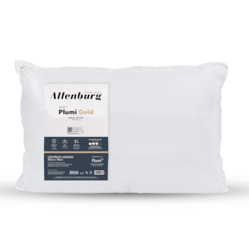 Travesseiro Altenburg Plumi Gold 100% Algodão Percal 180 Fios Suporte Firme 50cm x 70cm (1 Peça)